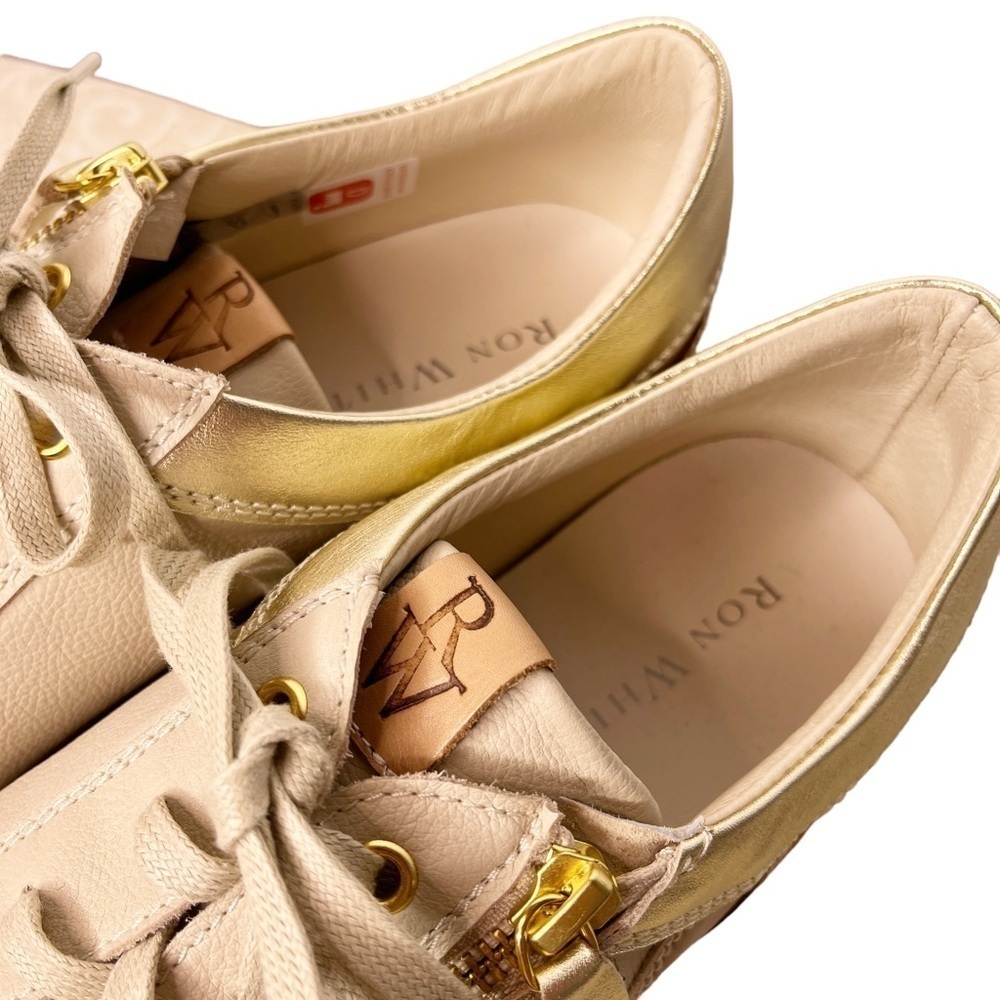RON WHITE NEW in BOX Opal Sneaker in Calf and Cashmere Suede Cognac Size US 11 - Picture 8 of 15